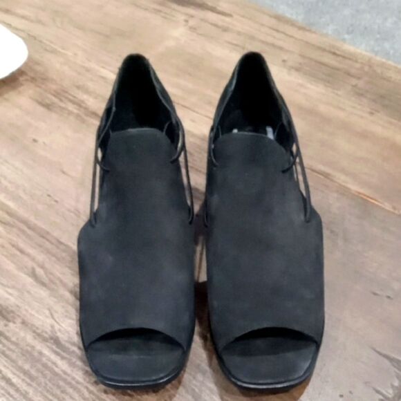 Eileen Fisher Vero Couio Alfie nubuck suede  block heels in black Size 11 NWT - Picture 3 of 8